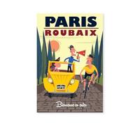 Hexoa Cartel Course Paris - Roubaix - Made in France - Póster único de 20 x 30 cm