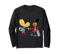 Hey Arnold and Gerald con Tabla de Cuadros para monopatines Manga Larga