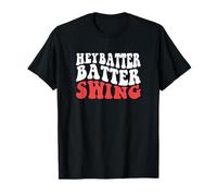 Hey Batter Swing Divertido Béisbol Softbol Día del Juego Camiseta