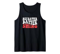 Hey Batter Swing Divertido Béisbol Softbol Día del Juego Camiseta sin Mangas