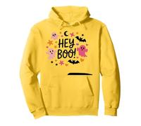 Hey Boo - Camisa Linda Rosa y Naranja con Estrellas Fantasmas y murciélagos Sudadera con Capucha