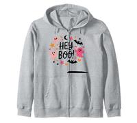 Hey Boo - Camisa Linda Rosa y Naranja con Estrellas Fantasmas y murciélagos Sudadera con Capucha