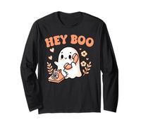 Hey Boo Ghost Girl Calling Phone Halloween Spooky Boo JEE Manga Larga