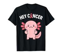 Hey Cancer Cute Axolotl Pink Breast Cancer Concientización Apoyo Camiseta