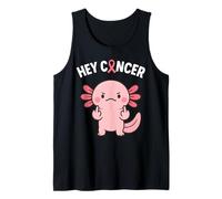 Hey Cancer Cute Axolotl Pink Breast Cancer Concientización Apoyo Camiseta sin Mangas