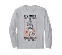hey cancer dedo medio conciencia sobre el cáncer Mes Chica Mujeres Manga Larga