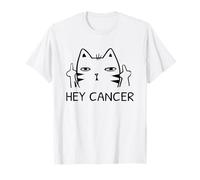 Hey Cancer FCK you Funny Cat Dedo Medio Camiseta