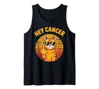 Hey Cancer Retro Cat Fight Cancer CREA Conciencia y Apoyo Camiseta sin Mangas