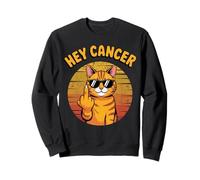Hey Cancer Retro Cat Fight Cancer CREA Conciencia y Apoyo Sudadera