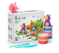 Hey Clay - Animales | Arcilla Polimérica Con 15 Botes | Manualidades Niños 3 Años O Más De Animales | Regalo Cumpleaños Niños Y Niñas Con 6 Figuras | Arcilla Secado Al Aire