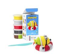 HEY CLAY Despicable Me Minions Set Arcilla de modelado colorido para niños - Kit de arcilla seca al aire con 5 latas y herramientas de escultura con divertida aplicación de instrucciones