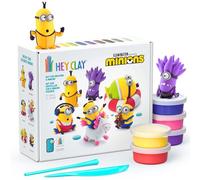 HEY CLAY - Kit de 15 botes de arcilla autocurable para niños - Juego de esculturas interactivas para niños de 3 a 8 años (Minions)