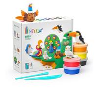 HEY CLAY - Kit de 15 botes de arcilla autocurable para niños - Juego de esculturas interactivas para niños de 3 a 8 años (Aves)