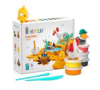 HEY CLAY - Kit de 15 botes de arcilla autocurable para niños - Juego de esculturas interactivas para niños de 3 a 8 años (Aves de Granja)