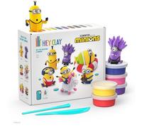 HEY CLAY - Kit de 15 botes de arcilla autocurable para niños - Juego de esculturas interactivas para niños de 3 a 8 años (Minions)