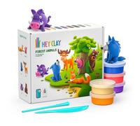 HEY CLAY - Kit de 15 botes de arcilla autoendurecible para niños - Juego de esculturas interactivas para niños de 3 a 8 años (Animales del Bosque)