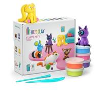 Hey Clay Mascotas Peludas - Masa Para Modelar 15 Botes - Manualidades Niños 3 Años O Más - Regalo Cumpleaños Niños Y Niñas Con 6 Figuras - Arcilla Secado Al Aire