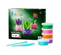 Hey Clay - Plant Folks Kit de Plastilina para Niños | Arcilla Secado al Aire con Plantas Divertidas | Manualidades Niños | Regalo Niña 8 Años | Juegos Infantiles