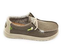 Hey Dude 40003 Scarpa Allacciata Tela Beigé-Fango Suela Goma Para Hombre