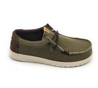 Hey Dude 40003 Zapato Con Cordones Tejido Café-Oliva Suela De Goma