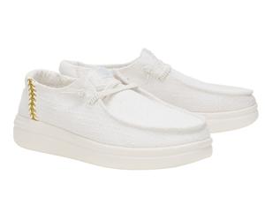 Hey Dude 43682/100 Wendy Rise Perf Canvas Stringate Zapatos Mujer Lacci White
