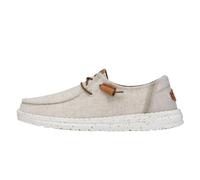 Hey Dude Mocasin de Lona Lavada Wendy para Mujer, Crema, 39 EU