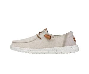Hey Dude Mocasin de Lona Lavada Wendy para Mujer, Crema, 39 EU