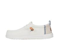 Hey Dude Mocasines Wally de lino de verano para hombre, Blanco/Gris Piedra, 46 EU