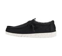 Hey Dude Wally Canvas - Zapatos Estilo Mocasín para Hombre, Black/White, 44