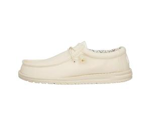 Hey Dude Wally Canvas - Zapatos Estilo Mocasín para Hombre, Stone White, 48