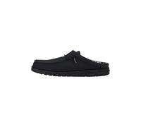 Hey Dude Wally Slip - Mocasines de Lona elástica para Hombre, cómodos y Ligeros, Negro (Canvas Black/Black), 45 EU