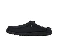 Hey Dude Wally Slip Stretch Canvas | Zapatos para hombre | Mocasines para hombre | Cómodo y ligero, Negro/Negro, 44.5 EU