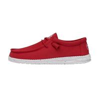Hey Dude Wally Slub Canvas Moc Toe Shoes, Rojo, 41 EU