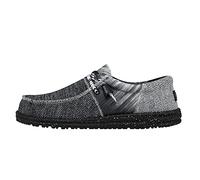 Hey Dude Wally Sox Tri Fans para hombre, varios colores y tamaños, zapatos de hombre, mocasines con cordones para hombre, cómodos y ligeros, Abanicos negro y plateado, 43 EU