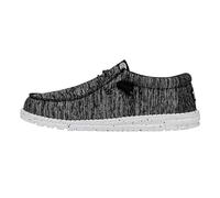 Hey Dude Wally Sport Knit - Zapatos Estilo Mocasín para Hombre, Black/White, 42