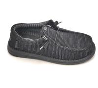 HEYDUDE Wally Stretch Sox - Zapatos Estilo Mocasín para Hombre, Black/Black, 41