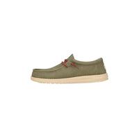 Hey Dude Wally Waxed Canvas - Zapatos Estilo Mocasín para Hombre, Olive, 44