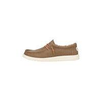 Hey Dude Wally Waxed Canvas - Zapatos Estilo Mocasín para Hombre, Walnut, 43
