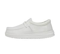 Hey Dude Wally Youth Slub Canvas Moccasin White, 31 EU, Blanco, 31 EU