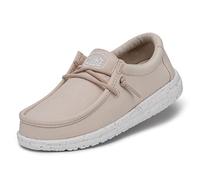Hey Dude Wally Youth Slub-Lona, Moc Toe Shoes, Natural, 36 EU