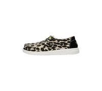 Hey Dude Wendy Leopard - Zapatos Estilo Mocasín para Mujer, Black/Grey, 38