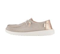 HEYDUDE Zapatos estilo mocasín Wendy Metallic Sparkle para mujer Rose Gold 39