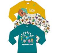 Hey Duggee Paquete de 3 camisetas de manga larga 100% algodón peinado BCI, multicolor, 3-4 Years