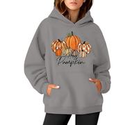 Hey Dumpkin - Sudadera con capucha de manga larga con bolsillo para mujer, disfraz de Halloween, gris, XL