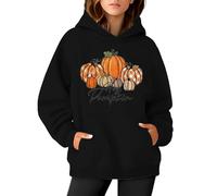 Hey Dumpkin - Sudadera con capucha de manga larga con bolsillo para mujer, disfraz de Halloween, Negro, XL
