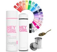 Hey Girl Tea Botella de infusor - Vaso de té aislado para hierbas, hojas sueltas de té y té, color blanco - 450 ml, regalo para mujeres, mamá, ella, amistad