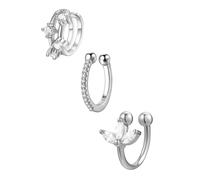 Hey Happiness Pendientes 'Cuff Trio' plata One Size EUR