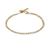 Hey Harper Pulsera fina de oro para mujer, impermeable, resistente al sudor, no se deslustra, ajustable, chapada en oro de 14 quilates, eslabones cubanos, regalo para mujer, pequeño, Acero inoxidable