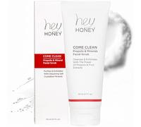 Hey Honey, Come Clean Propolis & Mineral Face Scrub. Rich, Exfoliating, Dead Sea Salt Scrub designed to be gentle enough for even the most sensitive skin. 110 ml