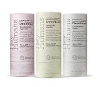 HEY HUMANS Hey Humans Desodorante sin aluminio para mujeres y hombres, ingredientes naturales, control de olores, aceites esenciales refrescantes durante todo el día, paquetes surtidos